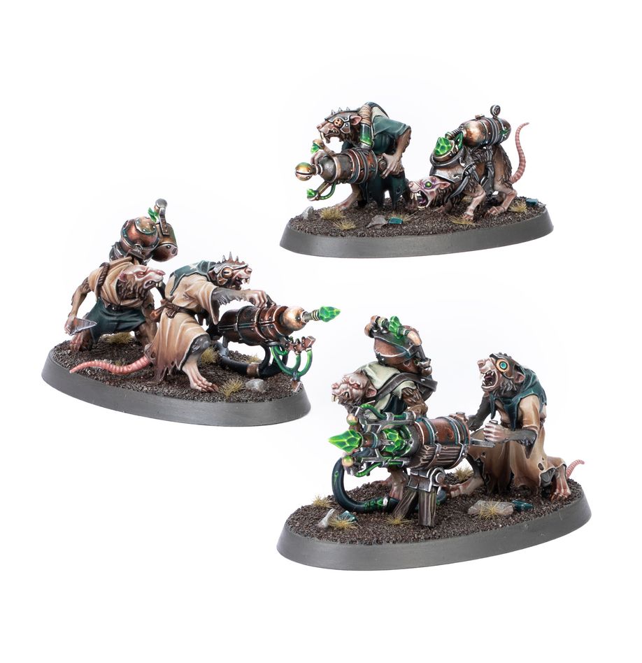 Boîte Skaven Warpspark Weapon Battery Warhammer Age of Sigmar avec 3 équipes d’artillerie malepierre