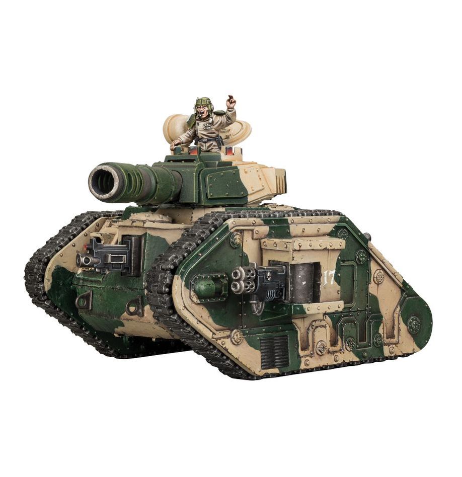 Boîte de figurine Leman Russ Battle Tank pour Warhammer 40K, véhicule blindé iconique de l’Astra Militarum.