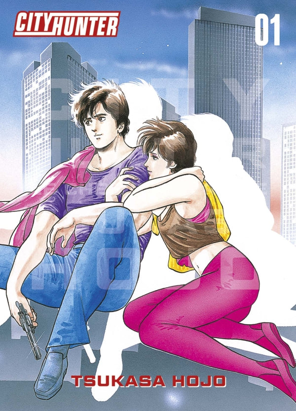 manga City Hunter – Édition Deluxe de Tsukasa Hojo, avec les personnages principaux dans un décor urbain stylisé.