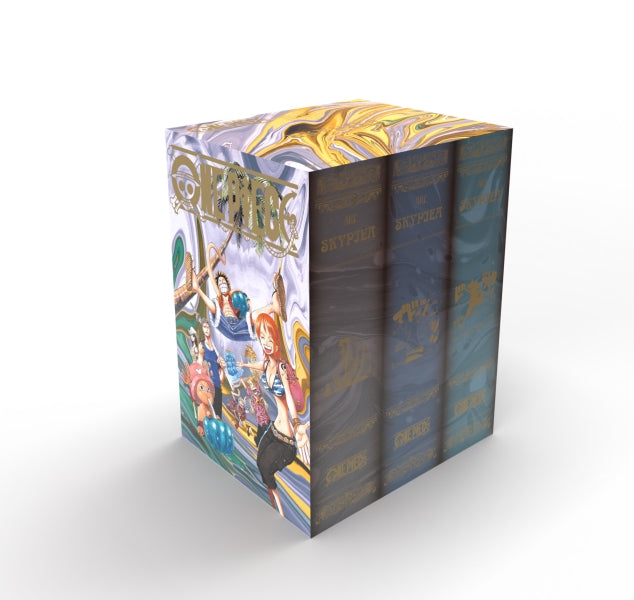 Coffret collector One Piece Skypiea contenant 3 volumes premium avec les tomes 24 à 32 du manga