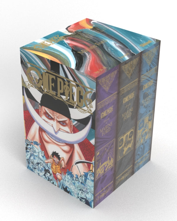 Coffret collector One Piece Marineford contenant 3 volumes premium avec les tomes 51 à 61, édition luxe Glénat