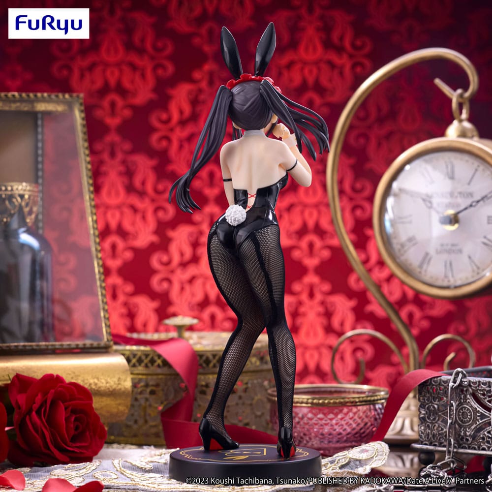 Statuette Kurumi Tokisaki 29 cm BiCute Bunnies Black Ver., figurine bunny en résille noire de Date A Live.