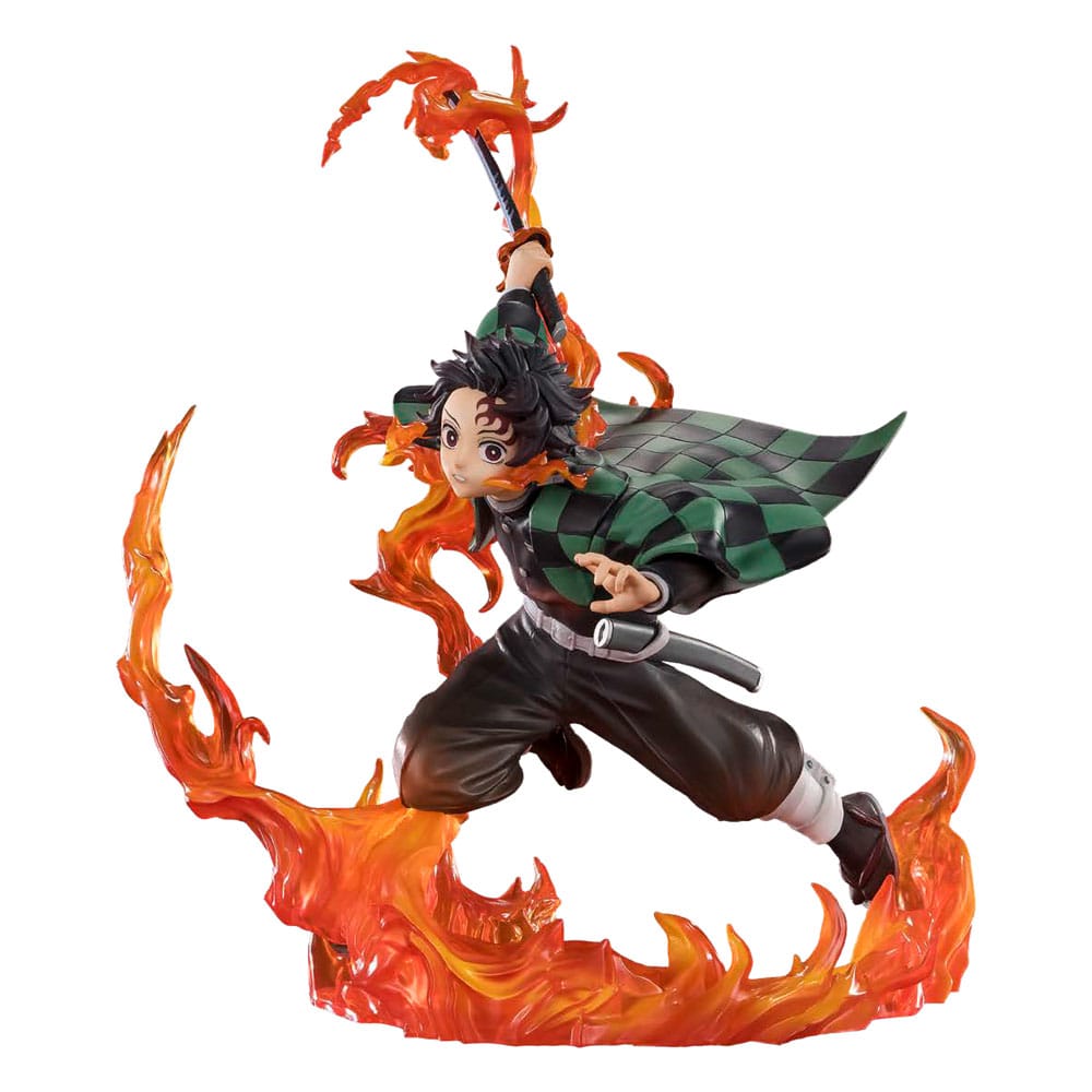 Figurine Tanjiro Kamado Demon Slayer Figuarts ZERO avec effets de flammes et pose d’attaque dynamique