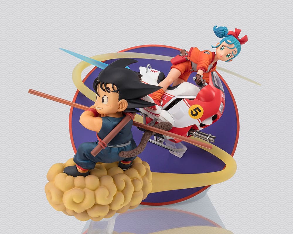 Figurine Figuarts ZERO Goku et Bulma – Dragon Ball – PVC – Moto et Nuage Magique – Version enfance