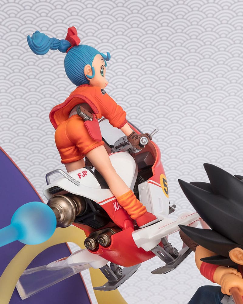 Figurine Figuarts ZERO Goku et Bulma – Dragon Ball – PVC – Moto et Nuage Magique – Version enfance