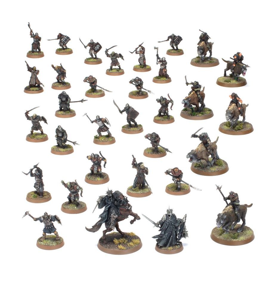 Boîte Middle-earth Strategy Battle Game Mordor Battlehost avec orques, troll, Uruk-hai et Roi-Sorcier