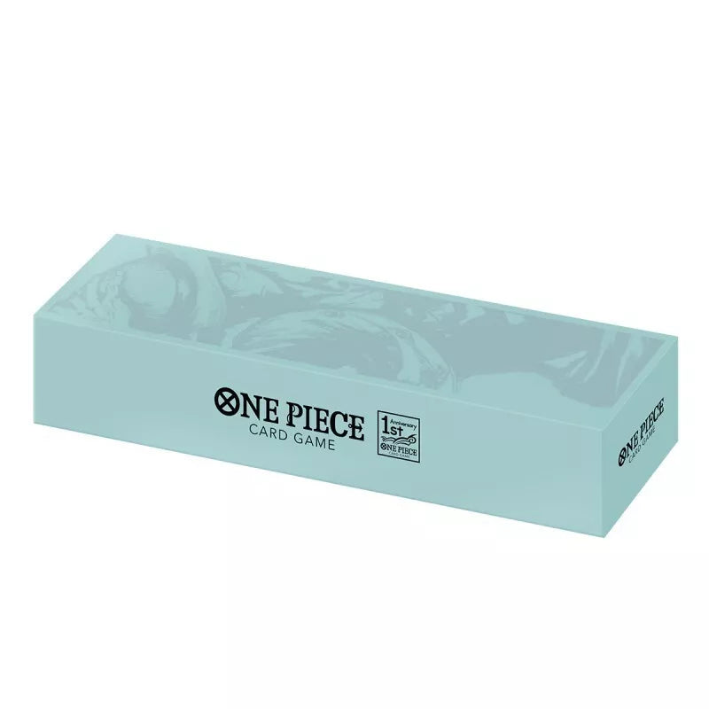 Coffret One Piece Card Game 1st Anniversary Set avec playmat Luffy, deck box, storage box, sleeves et cartes promo exclusives