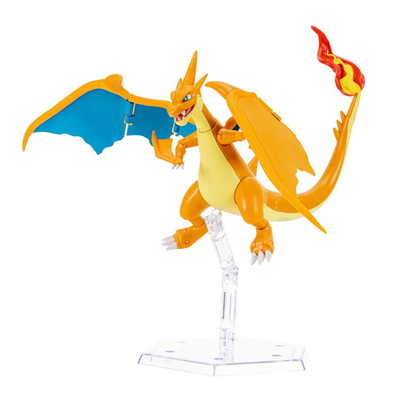 Boîte Pokémon Select Méga-Dracaufeu Y 15 cm avec figurine orange super articulée visible dans l’emballage.