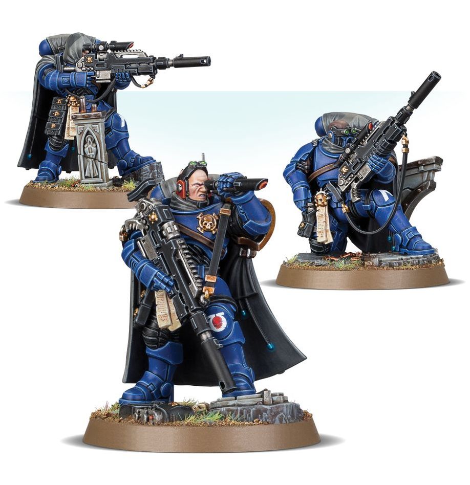Boîte de figurines Primaris Eliminators pour Warhammer 40K, unité de tireurs d’élite des Space Marines.