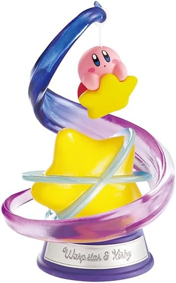 Boîte individuelle de la série Swing Kirby de Re-Ment, contenant une figurine aléatoire représentant Kirby dans un décor galactique.