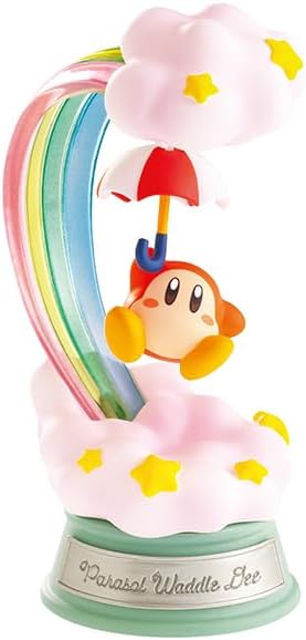 Boîte individuelle de la série Swing Kirby de Re-Ment, contenant une figurine aléatoire représentant Kirby dans un décor galactique.