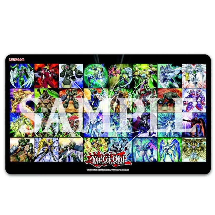 Tapis de jeu Yu-Gi-Oh! représentant une mosaïque de cartes HÉROS Élémentaires.