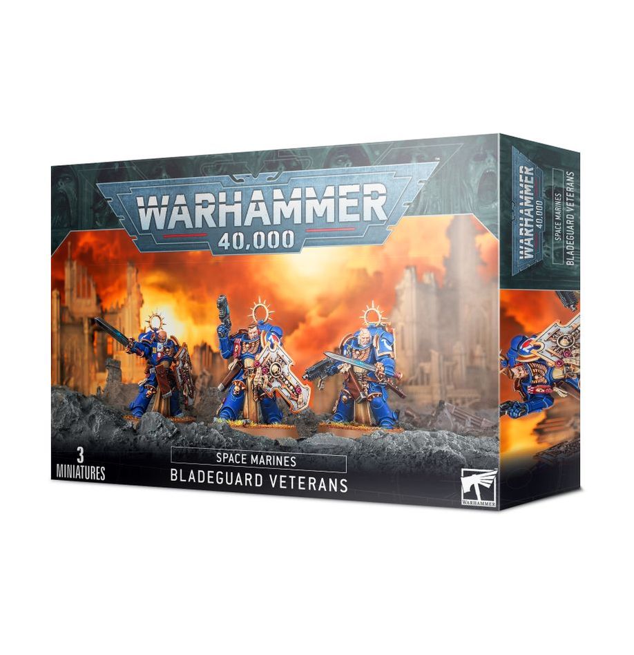 Boîte de figurines Vétérans Bladeguard pour Warhammer 40K, guerriers d’élite des Space Marines.