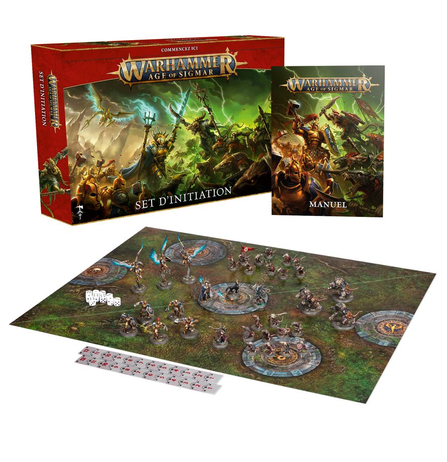 Warhammer Age of Sigmar set d’initiation figurines Stormcast Skaven plateau de jeu