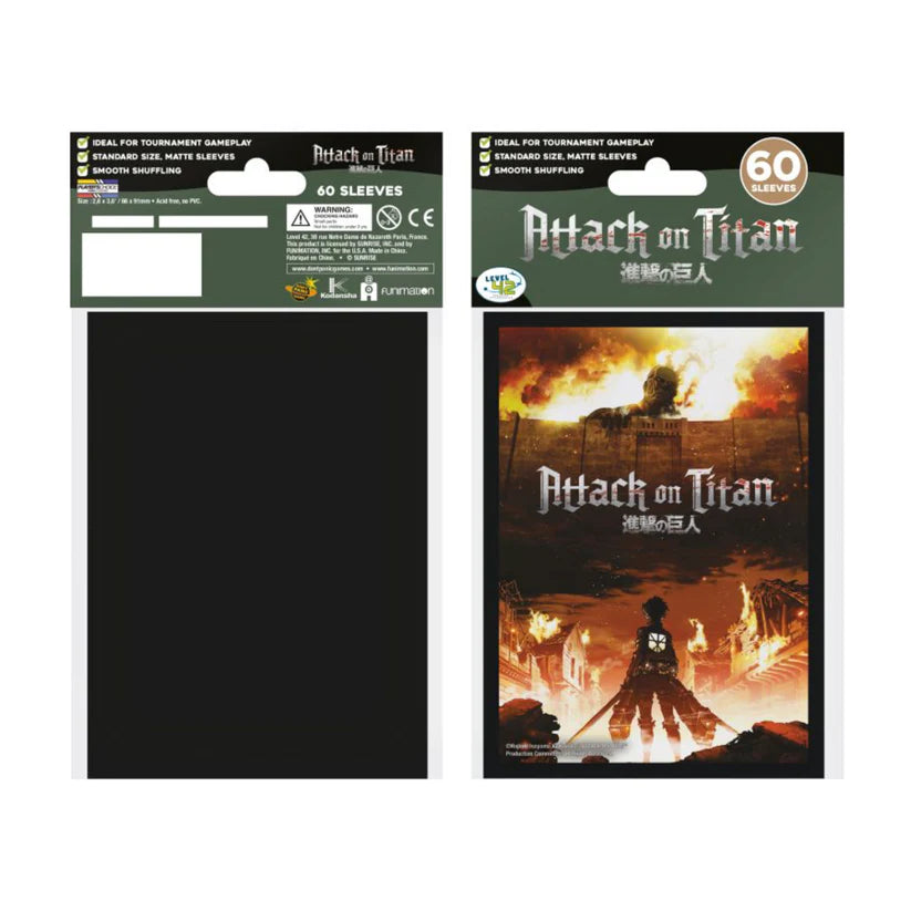 Protèges-cartes Attack on Titan – The Wall avec illustration du Titan Colossal (60 sleeves officielles)