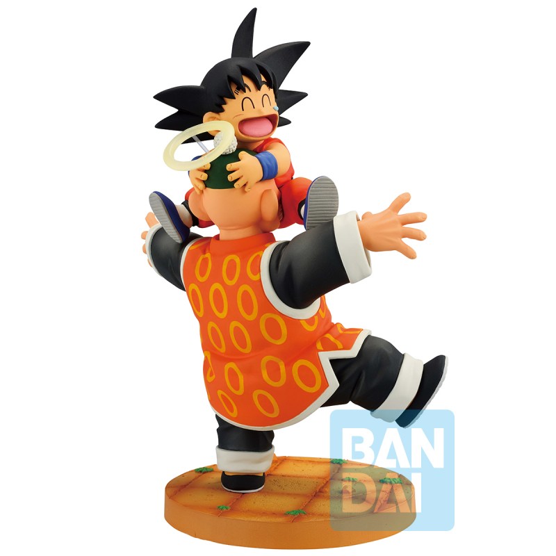 Figurine Dragon Ball Ichibansho Dragon History II représentant Son Goku enfant et Grandpa Son Gohan, version Bandai officielle.