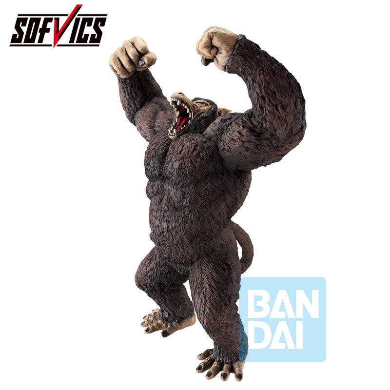 Figurine Dragon Ball Z Ichibansho Great Ape Son Goku The Chronicle of Goku par Bandai, représentant Goku en singe géant rugissant avec les bras levés.
