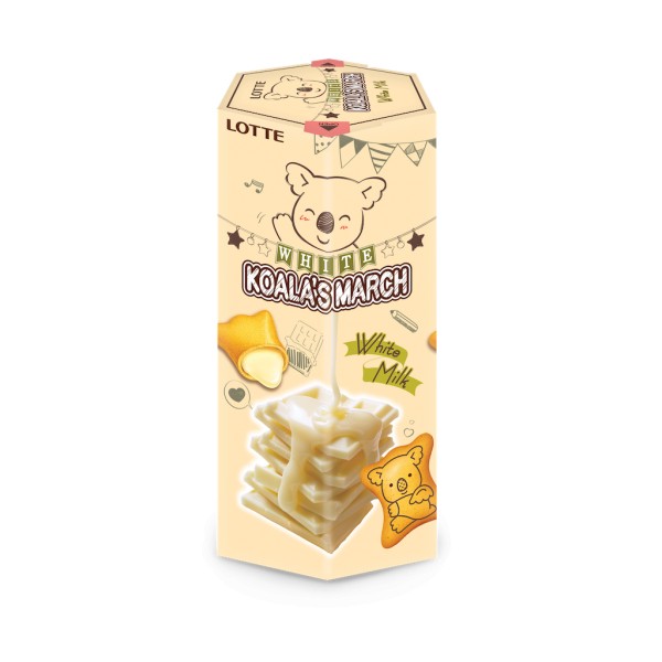 Koala’s March Lotte – biscuits japonais chocolat blanc – boîte 37 g