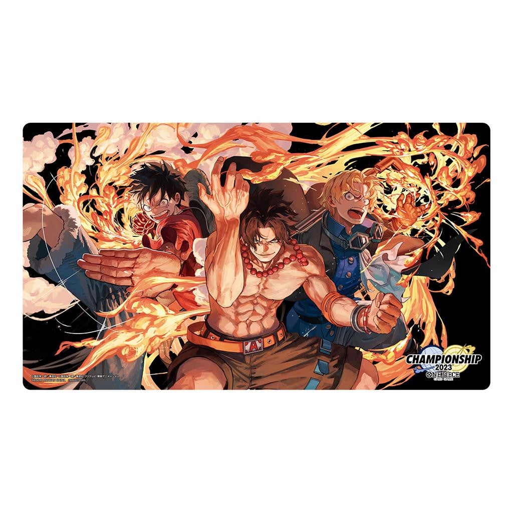 Tapis de jeu officiel One Piece Card Game – Special Goods Set 2 avec Luffy, Ace et Sabo (Championship 2023)