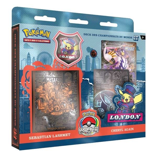 Deck Pokémon Championnats du Monde 2022 Sebastian Lashmet Cheryl Again – coffret officiel Londres avec accessoires.
