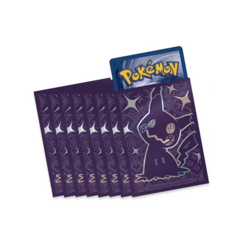 Protège-cartes Pokémon Mimiqui – 65 sleeves officielles violettes pour cartes JCC