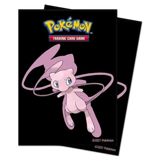 Protèges-cartes Pokémon Mew – 65 sleeves Ultra Pro officiels fond noir.