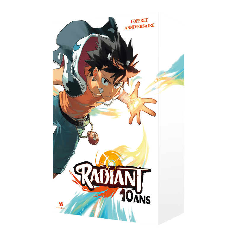 Coffret anniversaire collector Radiant – 10 tomes, illustrations, figurines cartonnées et goodies exclusifs