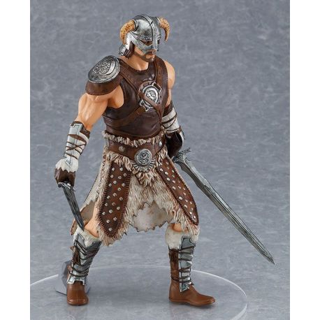 Figurine Pop Up Parade de Dovahkiin de Skyrim, en armure nordique avec épée et dague.