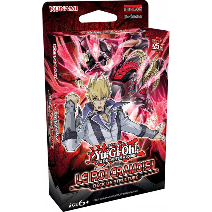 Boîte du Deck de Structure Yu-Gi-Oh! Le Roi Cramoisi avec illustration de Jack Atlas et Dragon Rouge Archdémon.