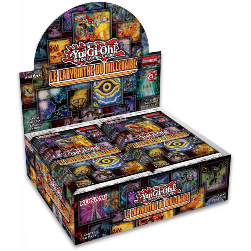 Display Yu-Gi-Oh! Le Labyrinthe du Millénaire — boîte de 24 boosters en édition française 25e anniversaire