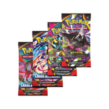 Pokébox Pokémon Q3 2026 modèle aléatoire avec carte brillante Méga-Darkrai-ex et 4 boosters, dont 2 ME04 et 2 ME05.