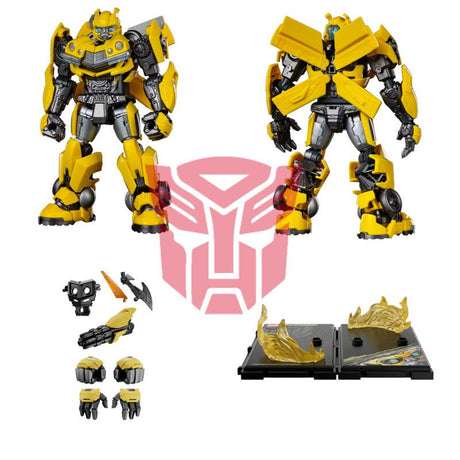 Figurine Bumblebee Transformers Rise of the Beasts Blokees Classic Class avec accessoires et socle de présentation.
