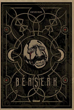 Coffret collector Berserk tomes 1 à 6 (Glénat), avec visuel du Behelit sur fond noir et doré