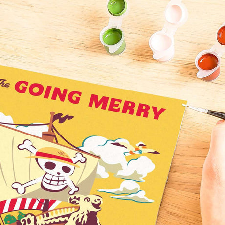 CreArt Ravensburger One Piece The Going Merry Postcard, peinture par numéros 18 x 24 cm avec Luffy et le navire Going Merry.