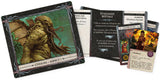 Boîte du jeu de société Cthulhu Death May Die de CMON, représentant une gigantesque créature lovecraftienne sombre aux tentacules et aux nombreux yeux rouges lumineux, avec le logo du jeu au premier plan.