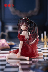 Figurine Kurumi Tokisaki Nightwear Version assise en tenue de nuit rouge de Date A Live V gamme Desktop Cute Figure