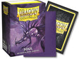 Boîte Dragon Shield Dual Matte Soul contenant 100 protège-cartes standard violets avec intérieur noir et finition mate.
