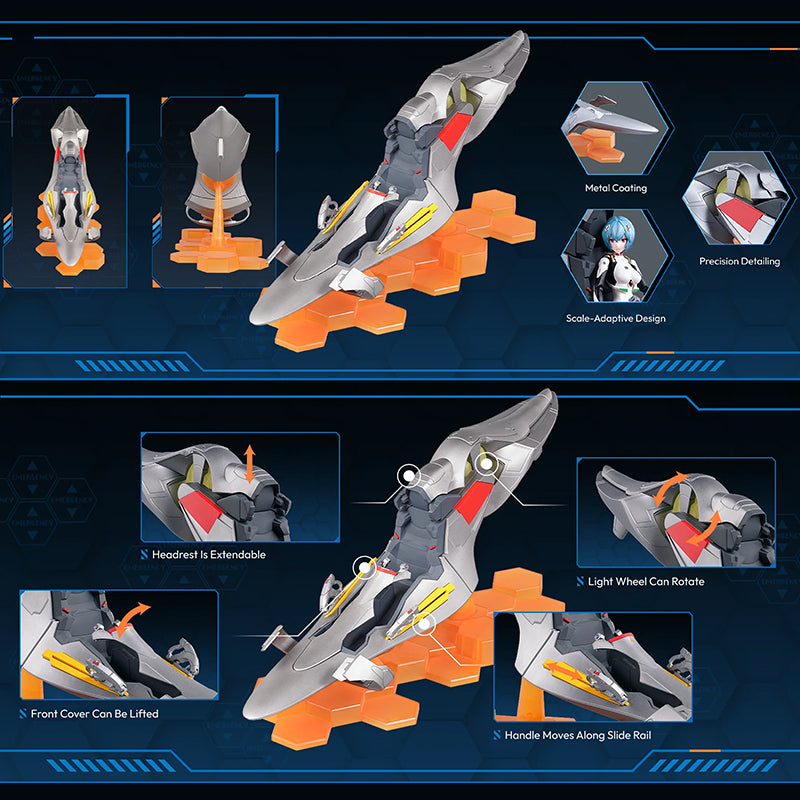 Boîte Evangelion Blokees Fantastics Series Rei Ayanami with Entry Plug Interior, kit à assembler de 640 pièces avec Rei dans le cockpit EVA.