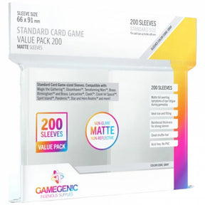 Gamegenic 200 sleeves transparent mat – protège-cartes standard 66x91 mm – value pack
