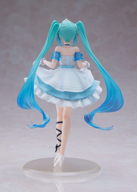 Figurine Hatsune Miku Wonderland Cinderella Ver. en robe bleue et blanche avec tiare – Taito