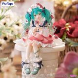 Figurine PVC Hatsune Miku Flower Fairy Anemone de 14 cm, version Noodle Stopper par FuRyu, représentant Miku assise dans une tenue florale pastel.