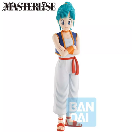 Figurine Dragon Ball Masterlise : Bulma en tenue d’entraînement, version Bandai officielle.