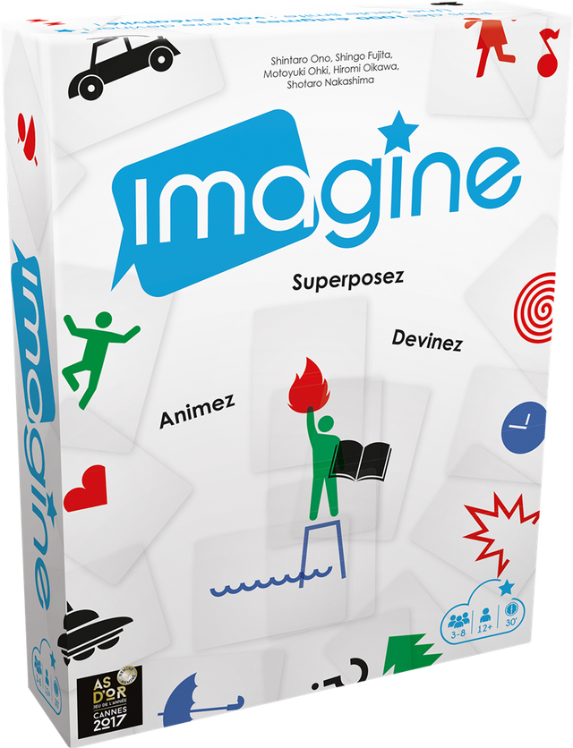 Imagine jeu d’ambiance avec cartes transparentes boîte blanche