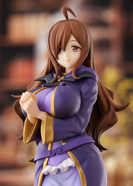 Statuette PVC Konosuba 3 Pop Up Parade Wiz L Size, représentant Wiz en robe violette sur socle blanc.