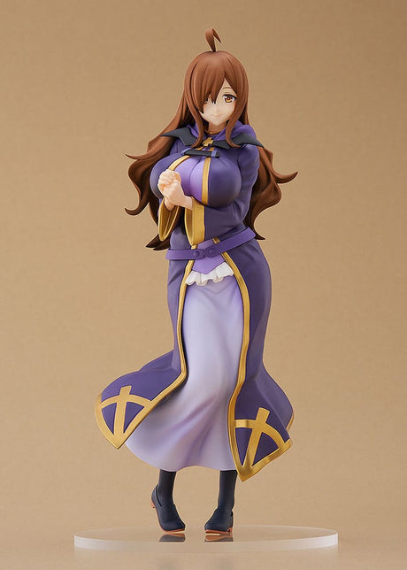 Statuette PVC Konosuba 3 Pop Up Parade Wiz L Size, représentant Wiz en robe violette sur socle blanc.