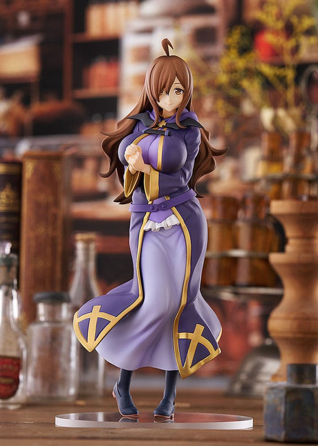 Statuette PVC Konosuba 3 Pop Up Parade Wiz L Size, représentant Wiz en robe violette sur socle blanc.