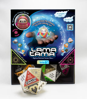 Boîte Lama Tama Series 2 avec figurines électroniques à collectionner en blind box, design mystique et plusieurs modèles surprises.