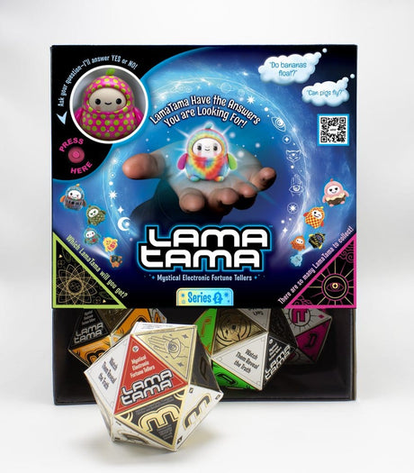 Boîte Lama Tama Series 2 avec figurines électroniques à collectionner en blind box, design mystique et plusieurs modèles surprises.