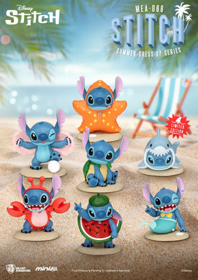 Assortiment de figurines Disney Stitch Summer Dress Up Series Mini Egg Attack – 7 modèles différents, boîtes aléatoires