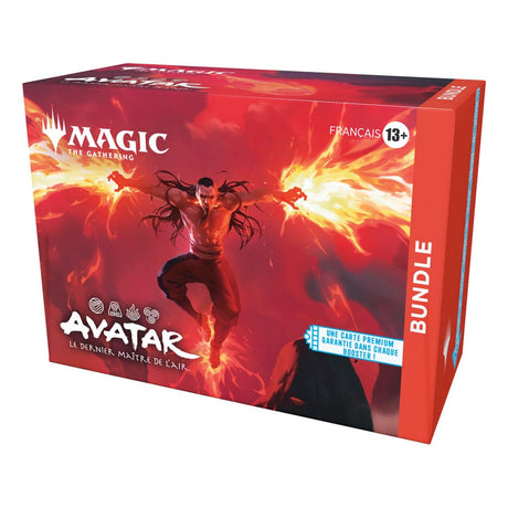 Bundle Magic The Gathering Avatar Le Dernier Maître de l’Air en français avec illustration de maitre du feu.
